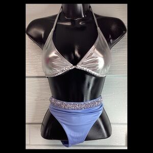 Silver and Blue Women's Bikini.34
